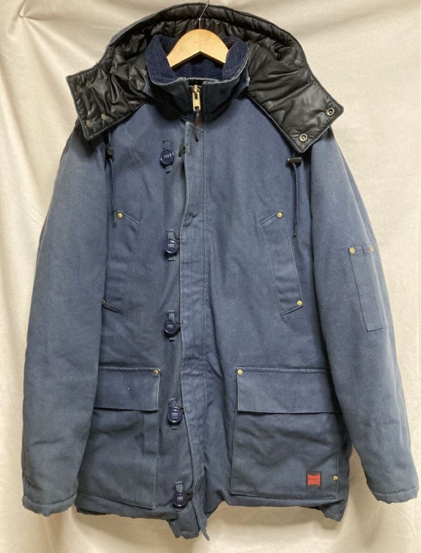 TOUGH DUCK フード付きダウンジャケット L ネイビー　タフダック