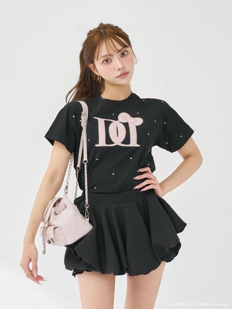 未開封♡ Hello DarichキルティングアップリケビジューTシャツ 黒