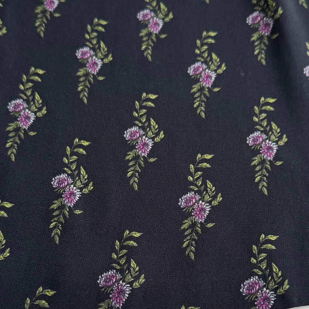 ミュウミュウ 小花柄 ワンピース フレア パフスリーブ ギャザー 襟付き 42