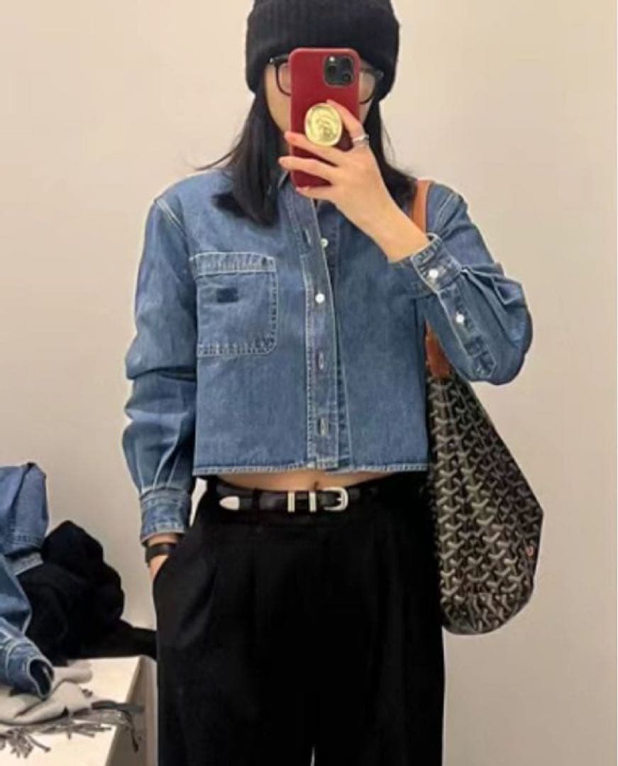 CELINE クロップドデニムシャツ ユニオンオーシャンウォッシュ