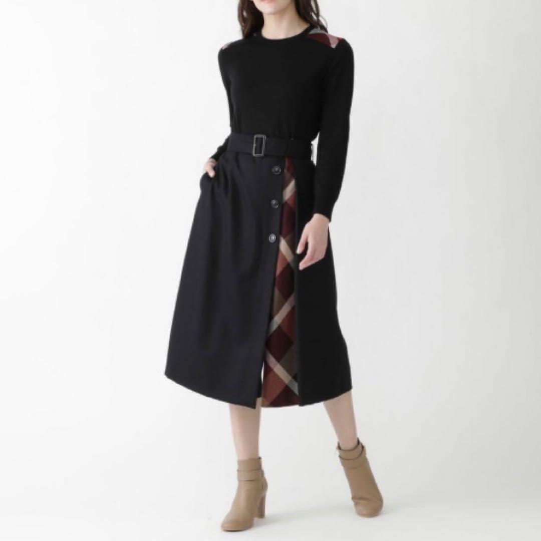 美品　ブルーレーベルクレストブリッジ　ソフトサキソニーガウチョパンツ　38