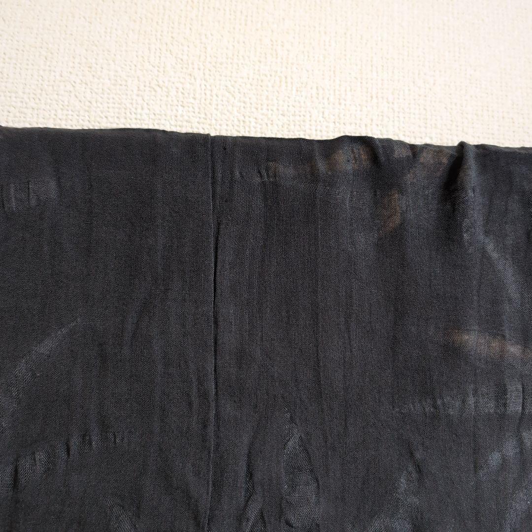 【三花】本麻　洗える長襦袢　黒　カラー襦袢　リサイクル　h1