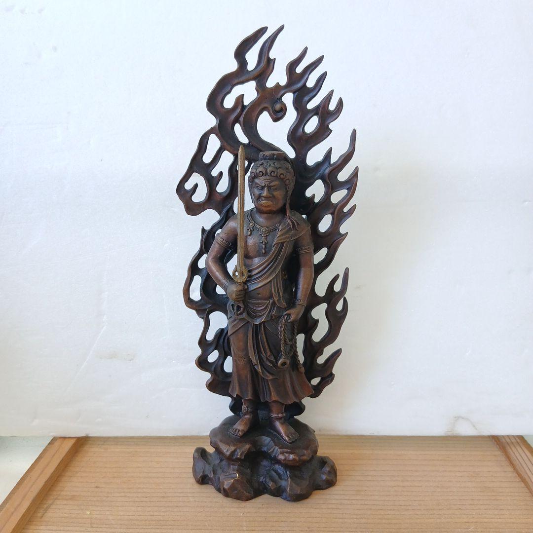 不動明王 彫刻 仏教工芸品 極上彫 倶利伽羅不動明王立