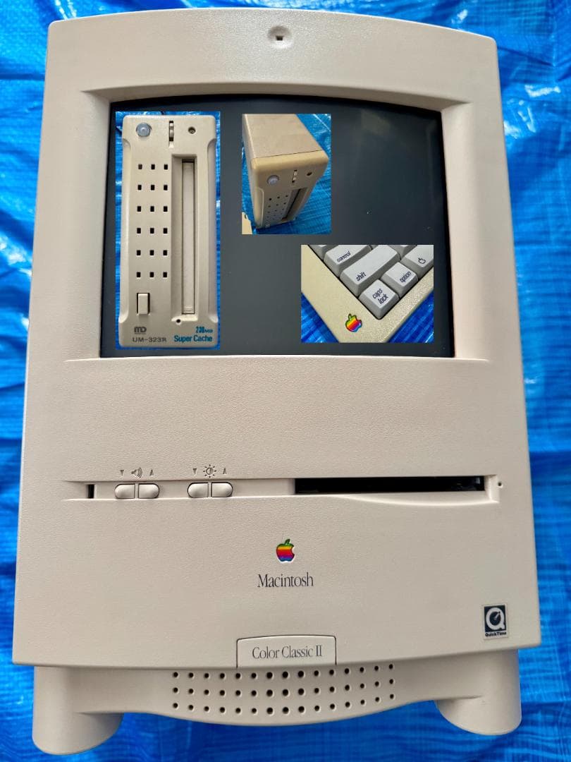 Mac Color ClassicII + 外付MOドライブ + メカニカルキー