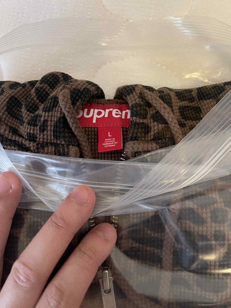 ジャケット・アウター Supreme Hooded Zip Up Thermal \"Leopard\"
