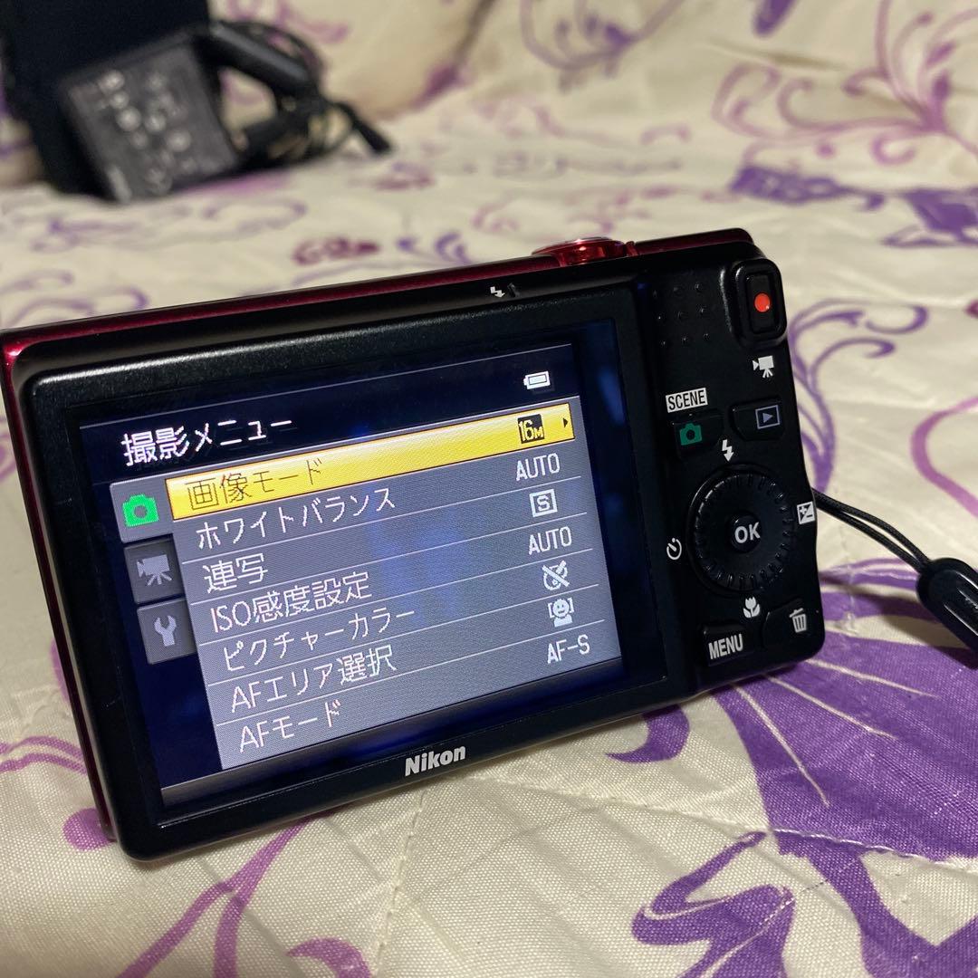 Nikon COOLPIX S6200 レッド♢説明書&充電アダプター付き