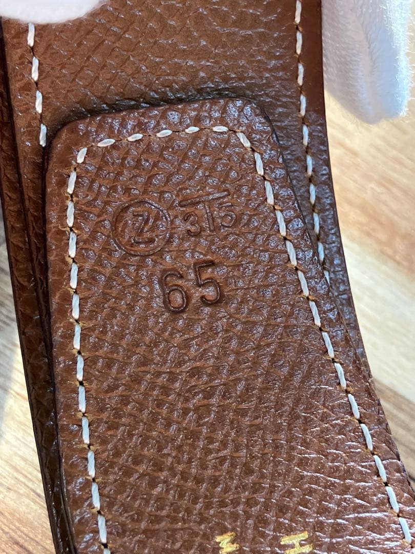HERMES レザーベルト ゴールドバックル コンスタンスベルト エルメス 65