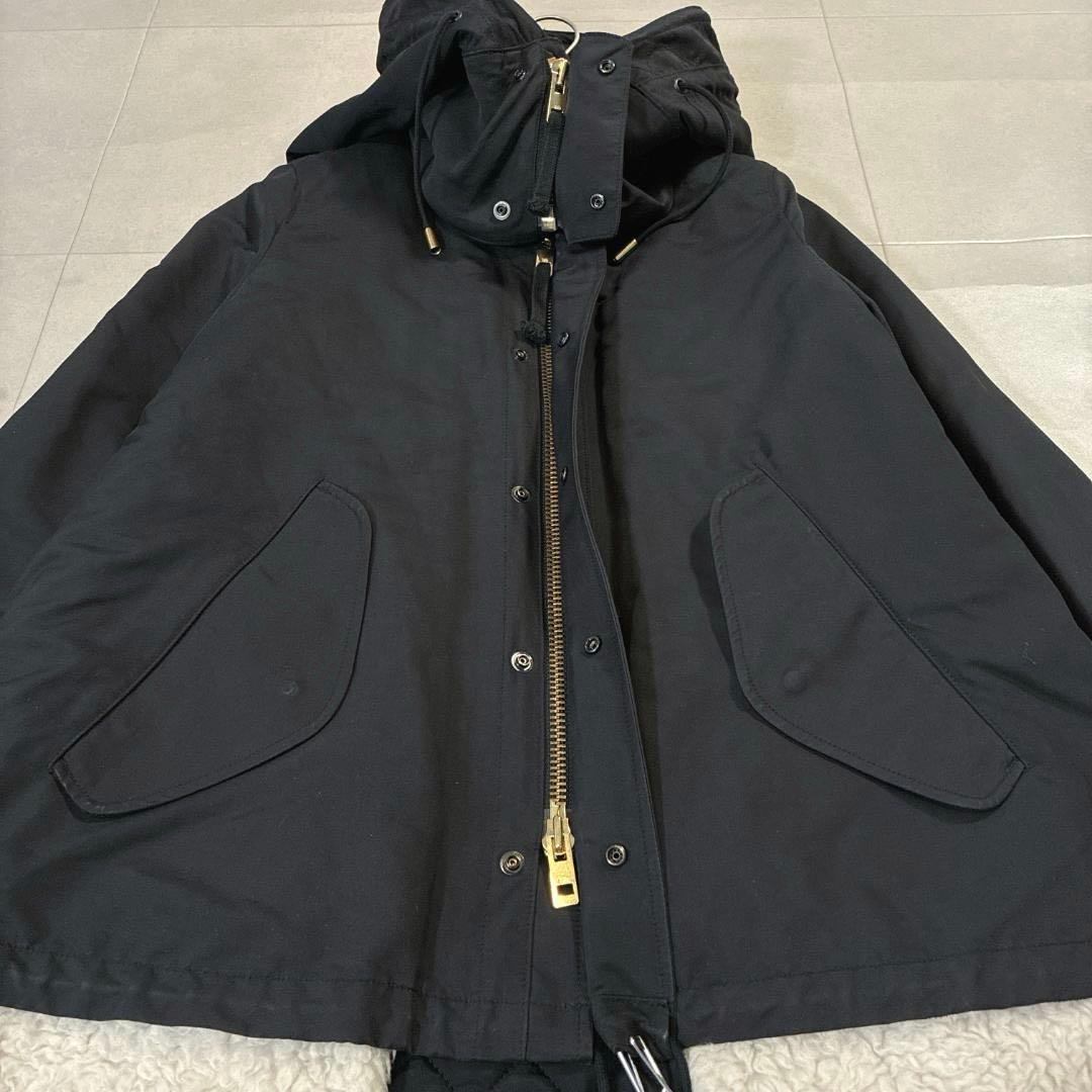 美品 近年 THE RERACS ショートモッズコート ボアライナー付 36 黒