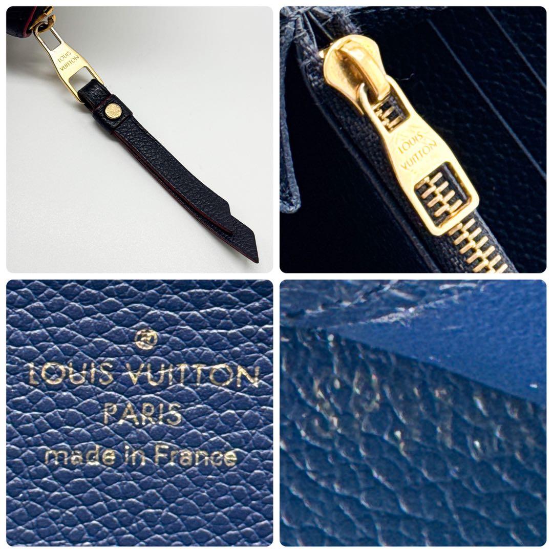 ルイヴィトン モノグラム アンプラント ジッピーウォレット 長財布 ネイビー 紺