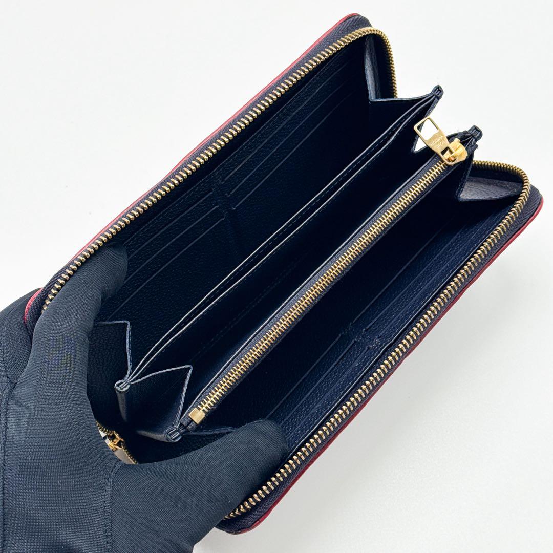 ルイヴィトン モノグラム アンプラント ジッピーウォレット 長財布 ネイビー 紺