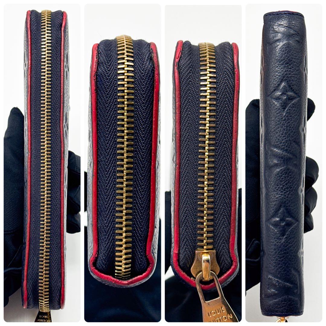 ルイヴィトン モノグラム アンプラント ジッピーウォレット 長財布 ネイビー 紺