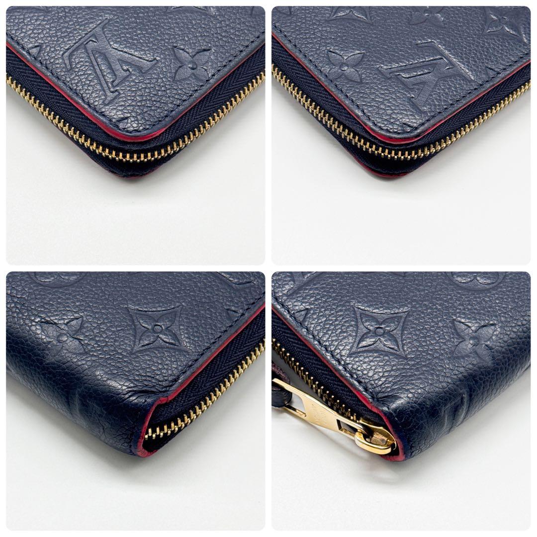 ルイヴィトン モノグラム アンプラント ジッピーウォレット 長財布 ネイビー 紺
