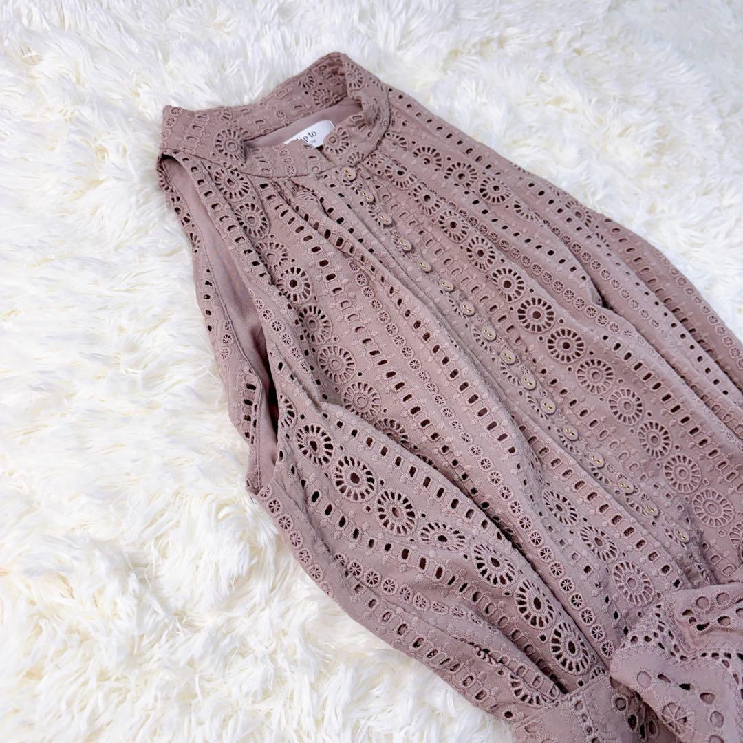 極美品◆herlipto Lace-trimmed Belted Dress　M