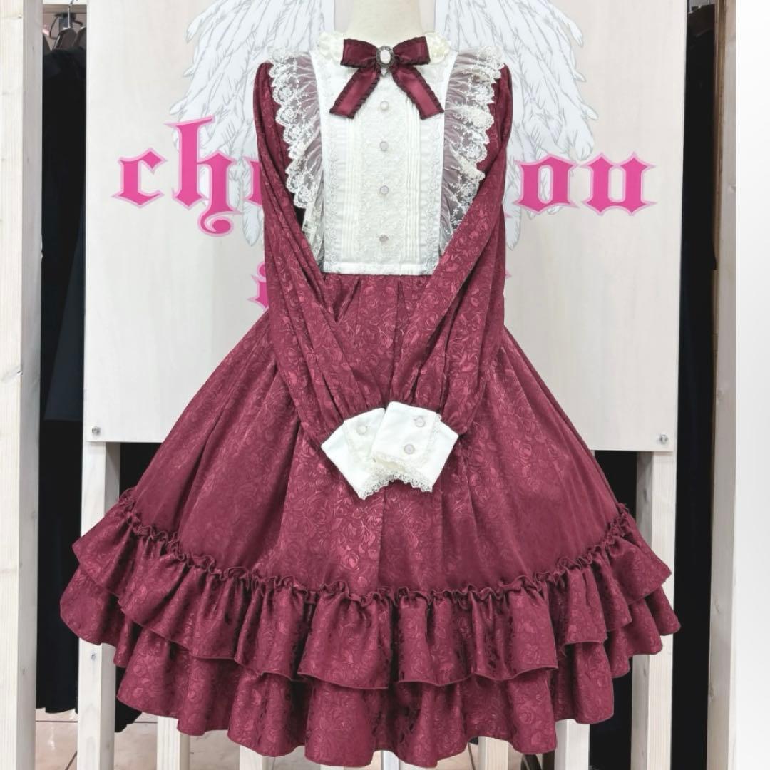 Pina sweetcollection／ローズジャガードワンピース（ワイン）