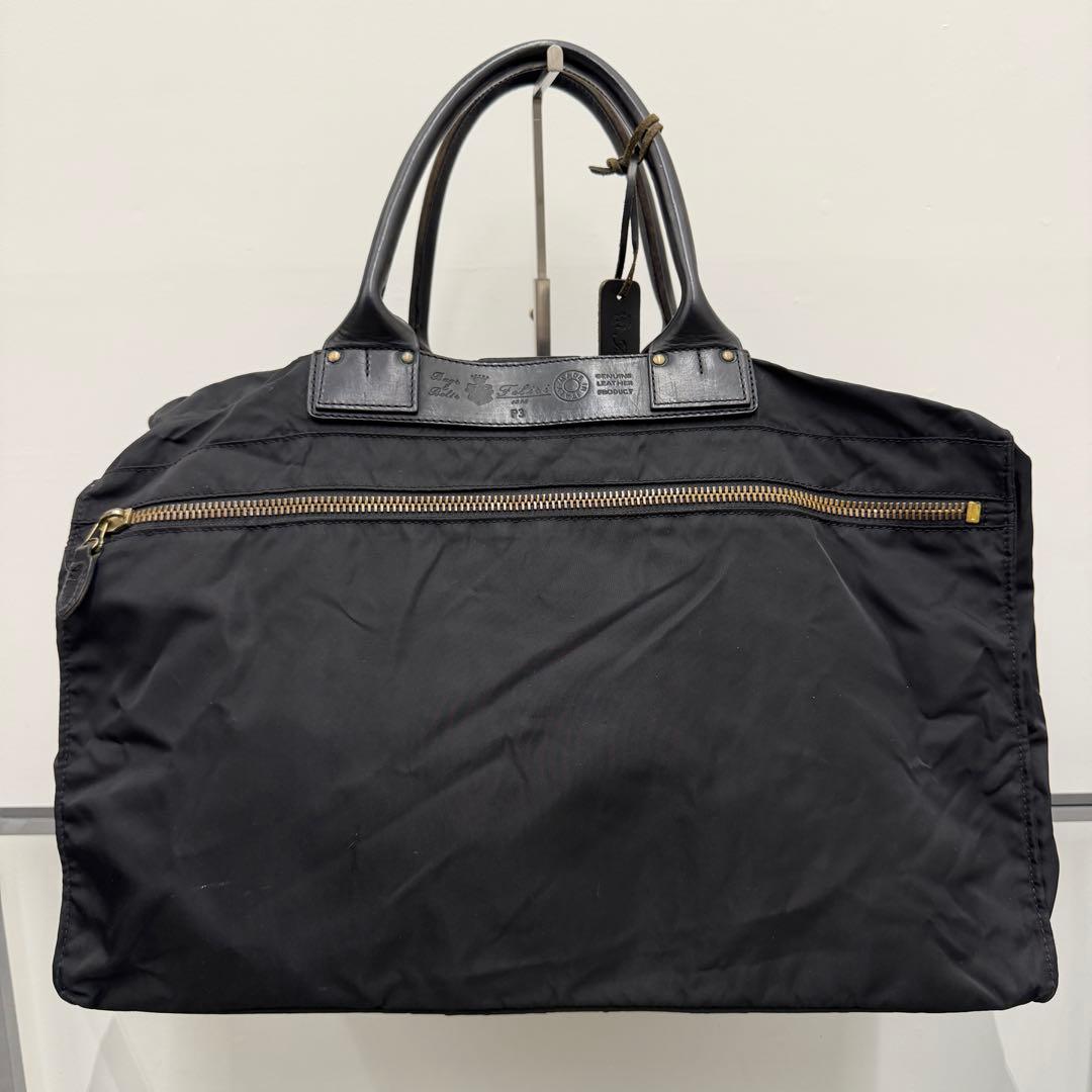 か*ち様 【美品】 フェリージ ボストンバッグ ナイロン ブラック Felisi
