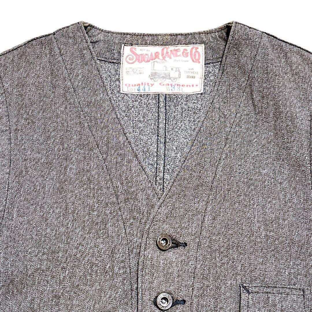 SUGAR CANE Lot441 ワーク ベスト グレー シンチバック w38