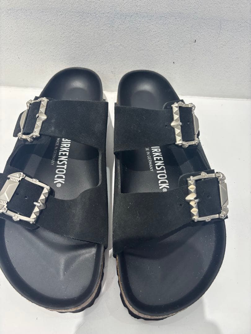 Birkenstock ブラック サンダル スエード 42