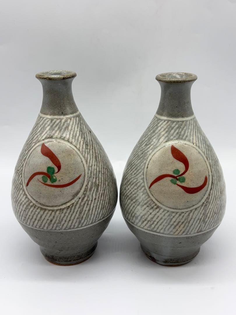 人間国宝 島岡達三作 酒器 徳利 ぐい吞み 共箱 -445-