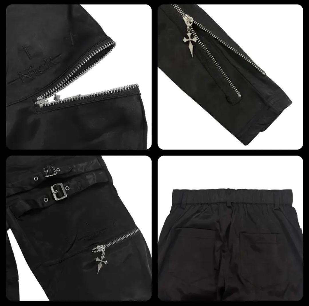 パンツ NieR SATIN CROSS CHARM ZIP STYLISH PANTS