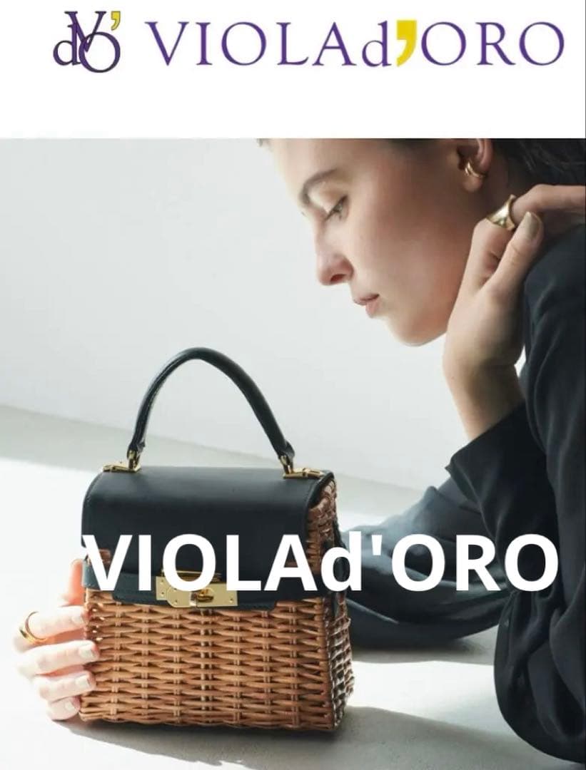 【新品未使用】ヴィオラドーロMIRO カゴバッグ 2WAY キャメル 黒