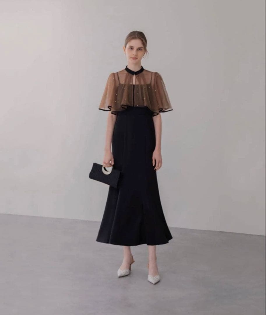 【LEJA】パールパイピングボレロ2WAYマーメイドワンピースドレス Mサイズ