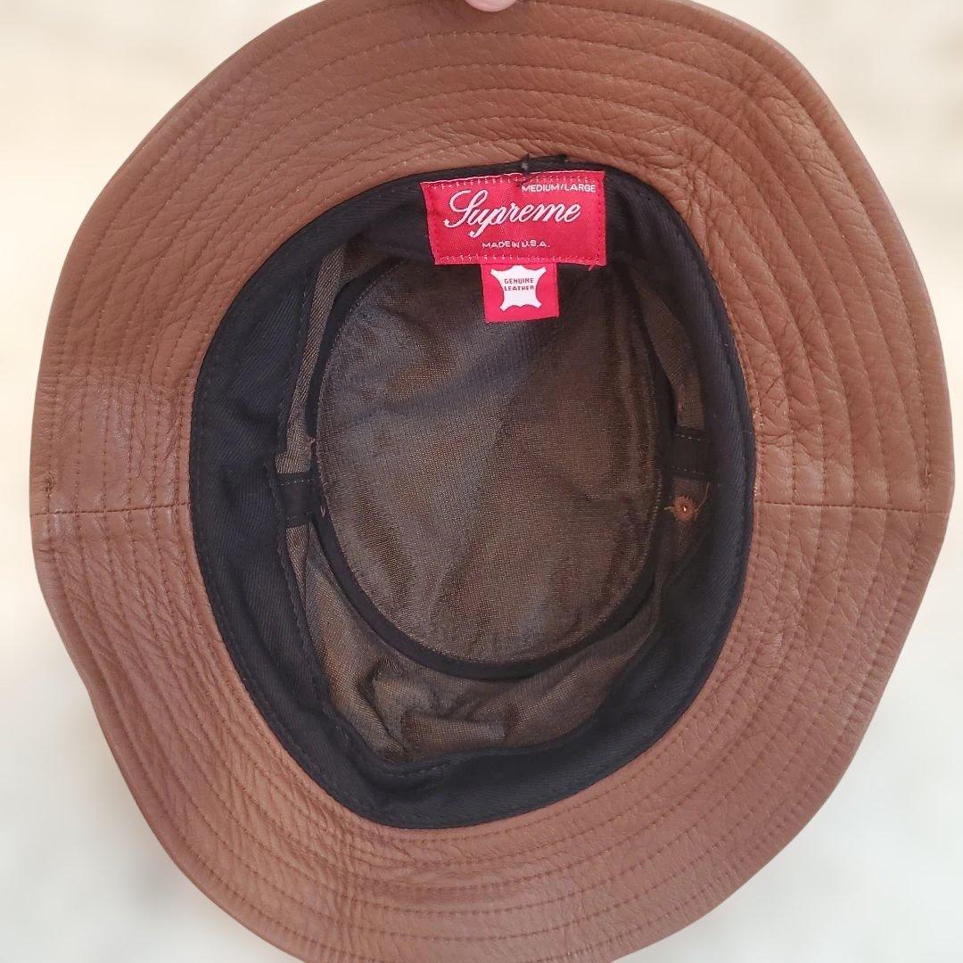⭐極美品ラージサイズ⭐Supreme ブラウンレザーバケットハット