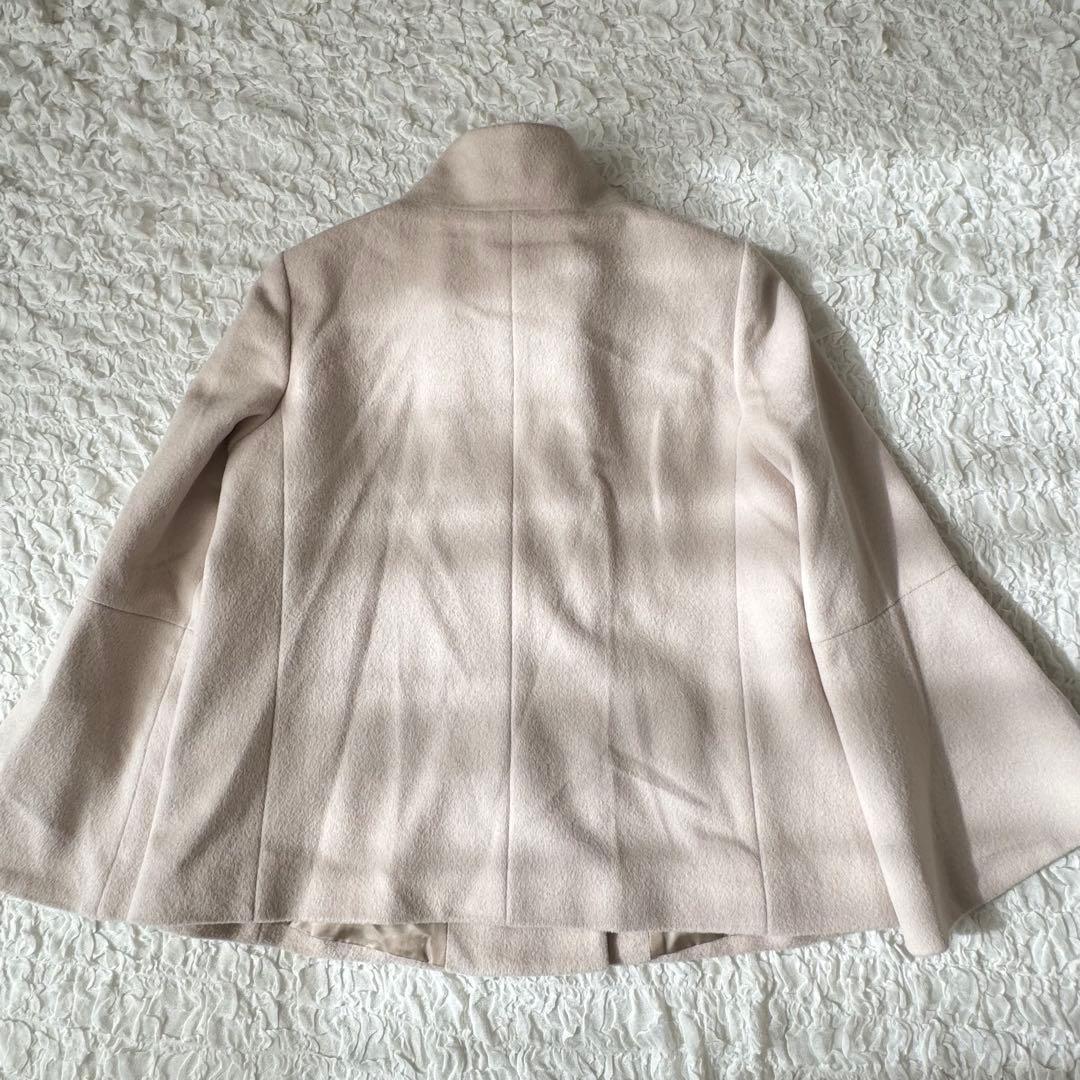 ANAYI アナイ アンゴラビーバー 袖フレアコート ピンク 38