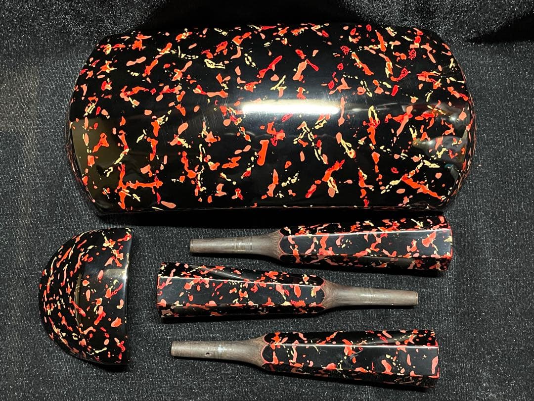 津軽三味線　五分大胴掛け　天神キャップ　糸巻きセット