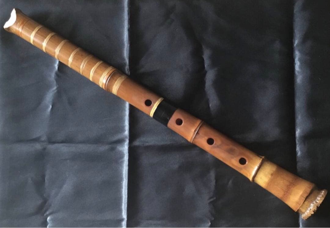 尺八　三浦龍畝銘1尺8寸管 琴古流唄口、中継ぎセル巻仕様