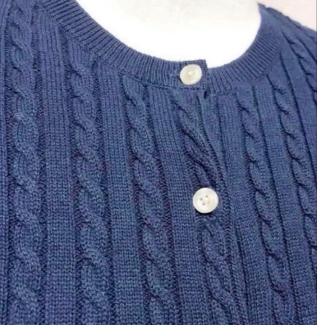 セールPoloポロラルフローレンケーブルカーディガン ニット セーター　ネイビー