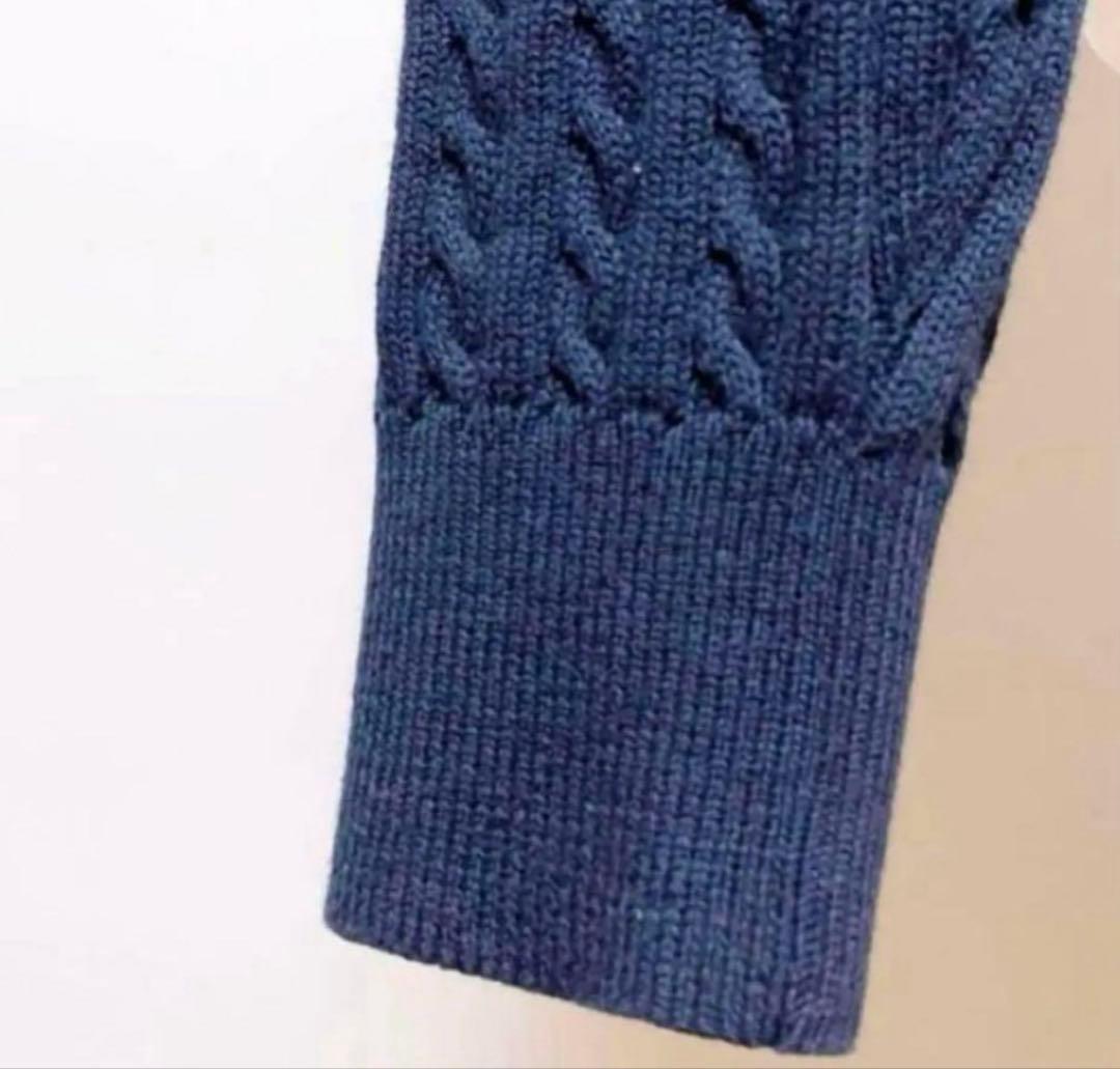 セールPoloポロラルフローレンケーブルカーディガン ニット セーター　ネイビー