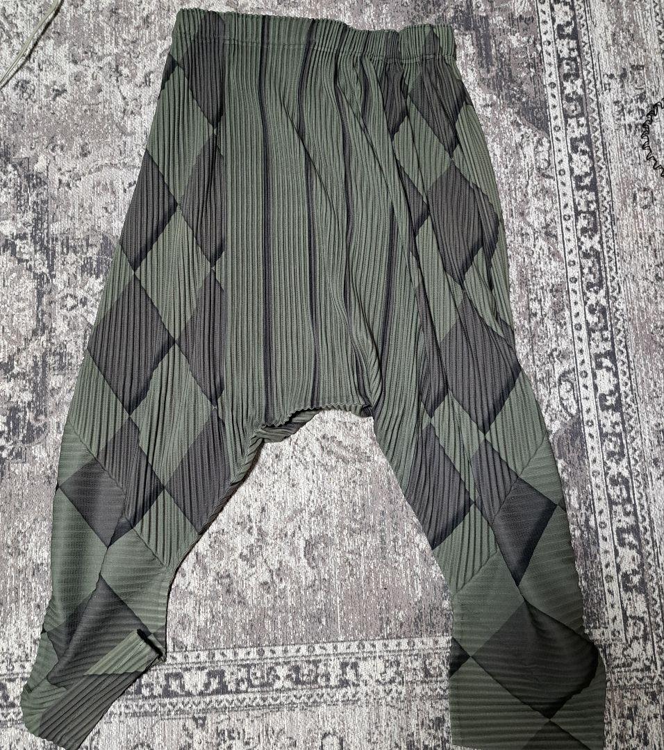 オムプリッセ　　ダイヤ柄サルエルパンツsize3新品値下売切❗️