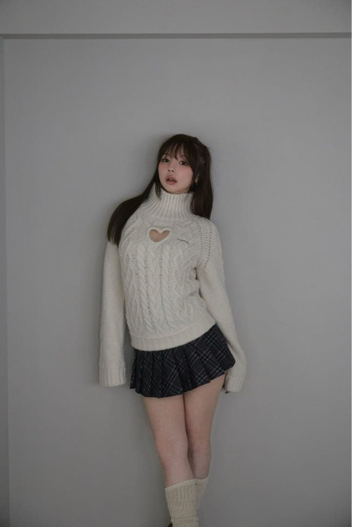 アンドマリー　Monica check pleats mini skirt