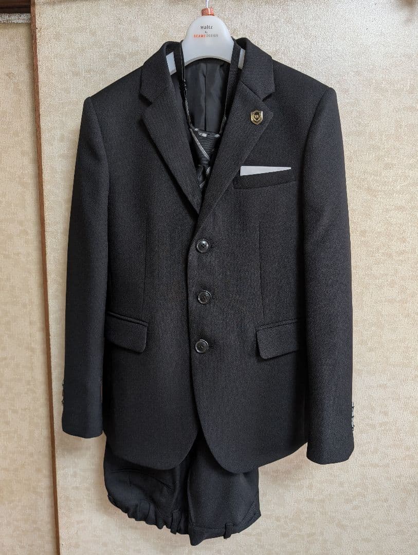 BEAMS DESIGN フォーマルスーツ&Yシャツ&ネクタイ付黒150