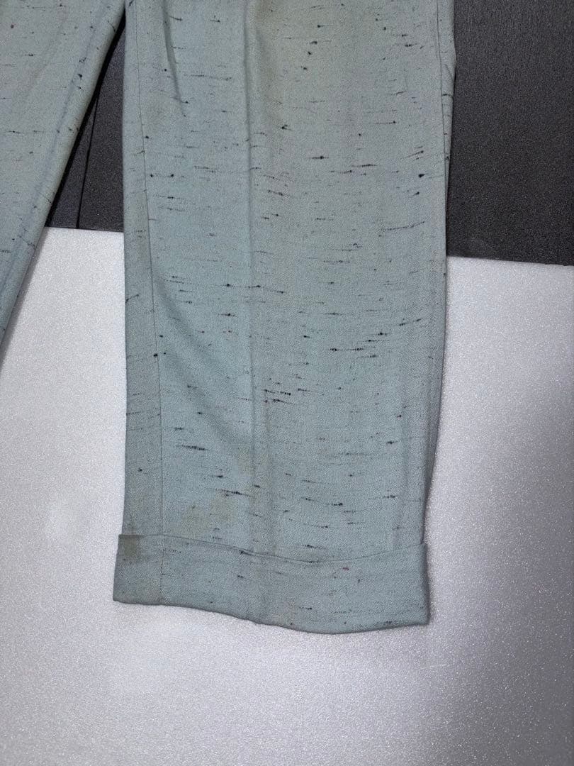 50s ミントグリーンスラックス ヴィンテージ ネップ カスリ 40s 60s