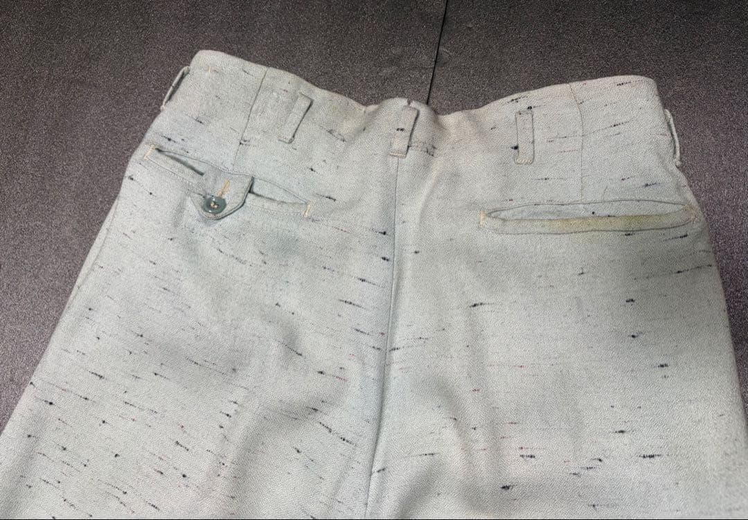 50s ミントグリーンスラックス ヴィンテージ ネップ カスリ 40s 60s