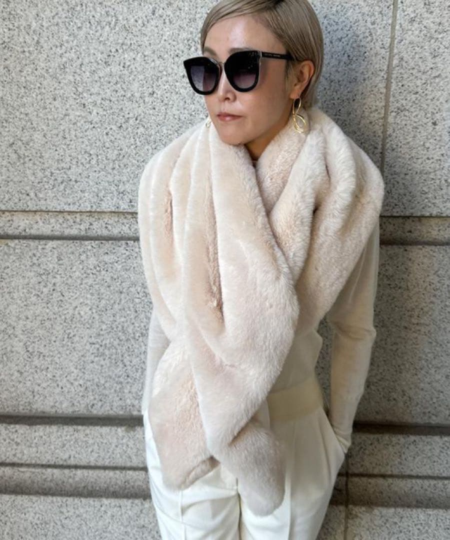JENNE リッチボリュームファーケープ ファーポンチョ ケープコート