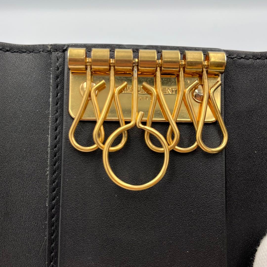 ✨美品✨SAINT LAURENT 6連キーケース　ブラック　ゴールドロゴ