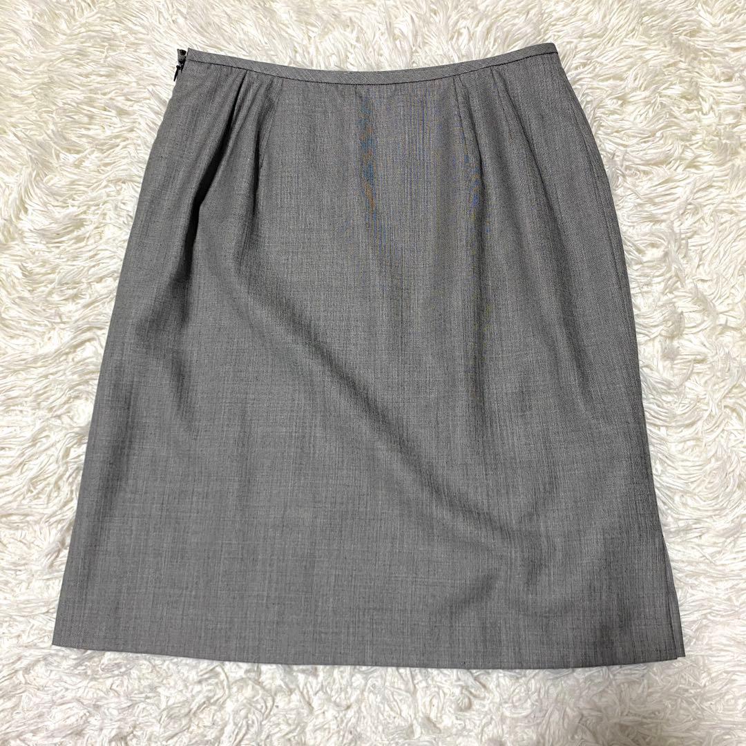 美品✨23区 セットアップ スーツ 大きいサイズ シルク グレー