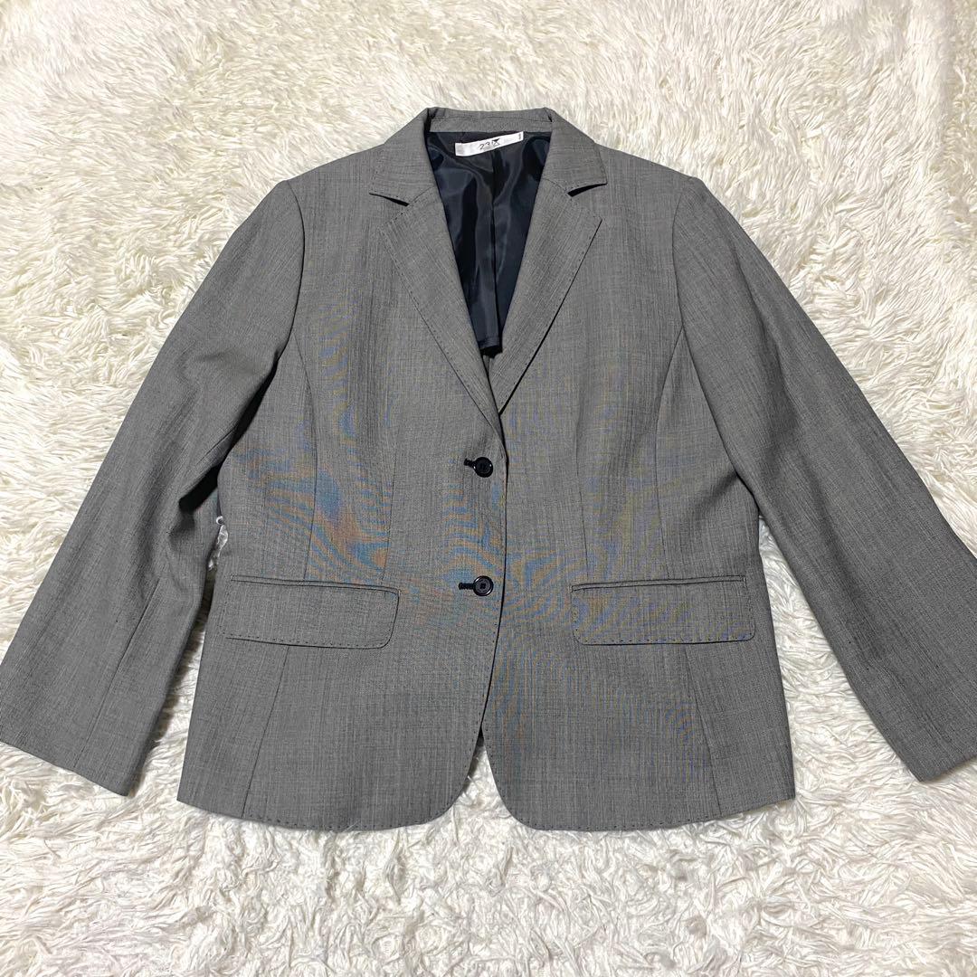 美品✨23区 セットアップ スーツ 大きいサイズ シルク グレー