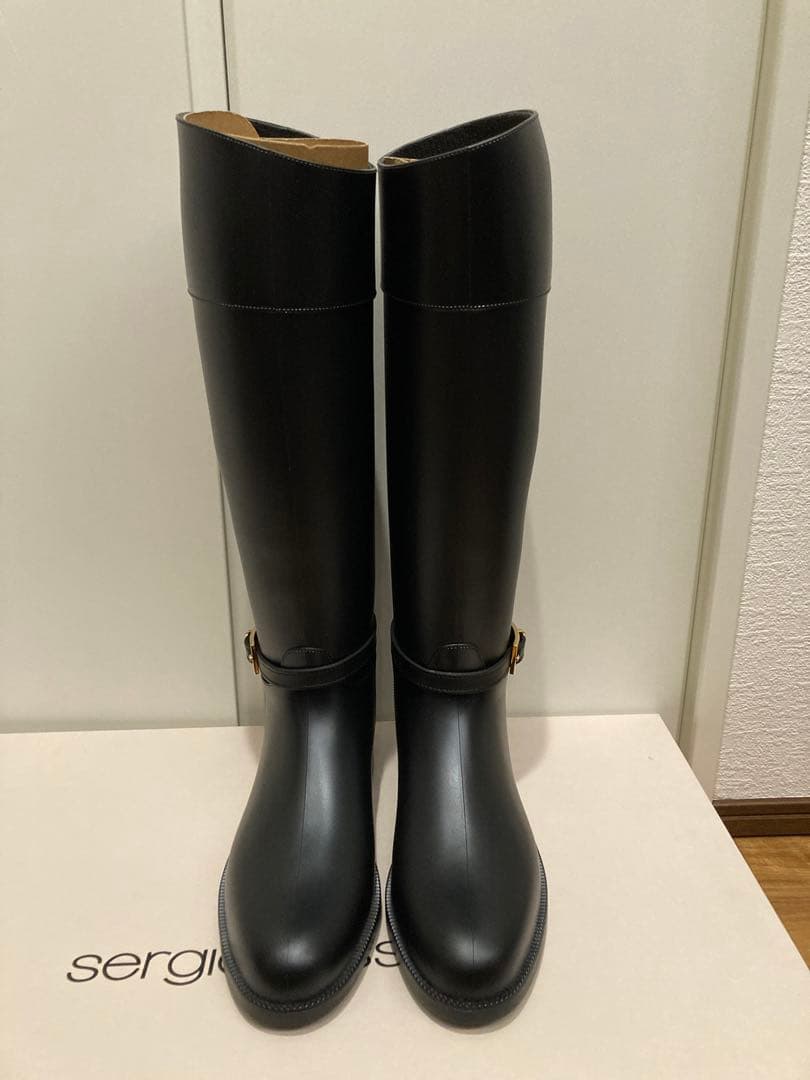 sergio rossi ブラック ロングブーツ