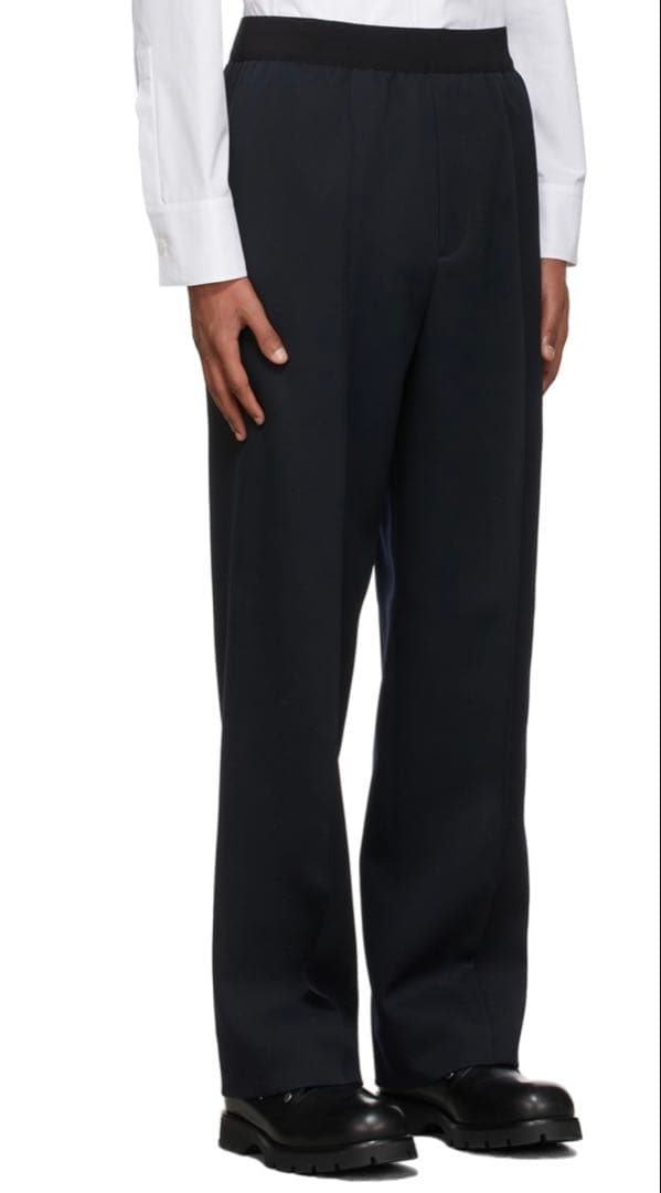 22SSJILSANDERジルサンダーウエストゴムワイドストレートスラックス44