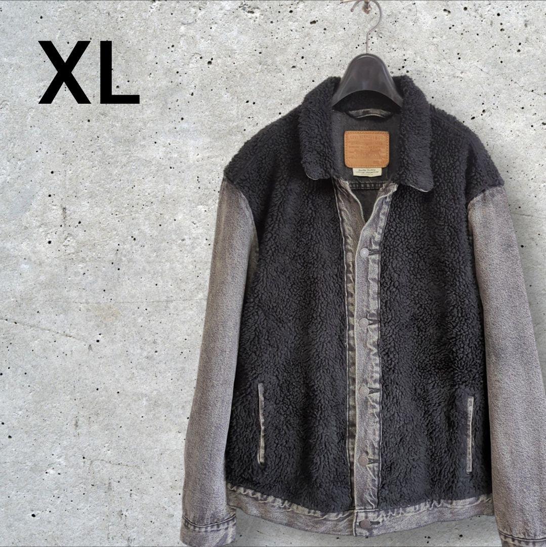 古着　Levi’s リーバイス　ボアジャケット　ブラックデニム　XL