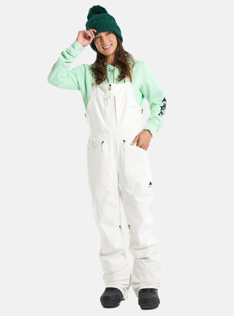 バートン　Burton ホワイト スノーボードオーバーオール　ビブパンツ
