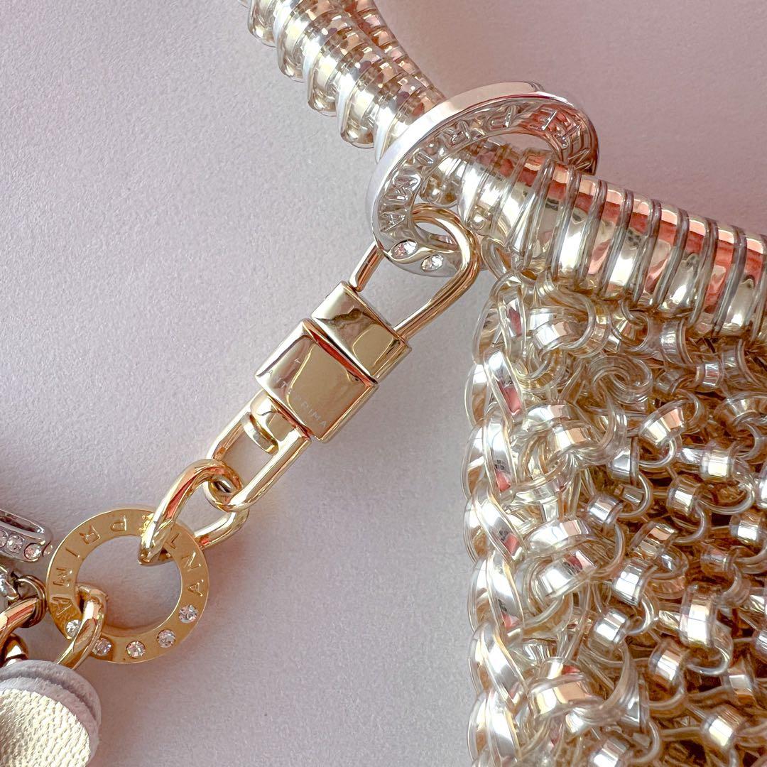 【美品】ANTEPRIMA　ワイヤーバッグ　ハンドバッグ　ゴールド　チャーム