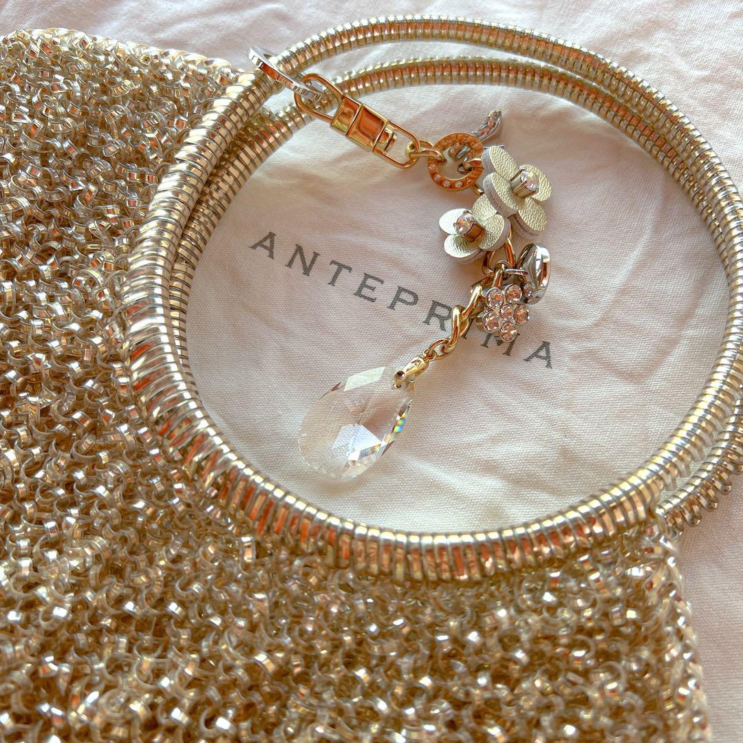 【美品】ANTEPRIMA　ワイヤーバッグ　ハンドバッグ　ゴールド　チャーム
