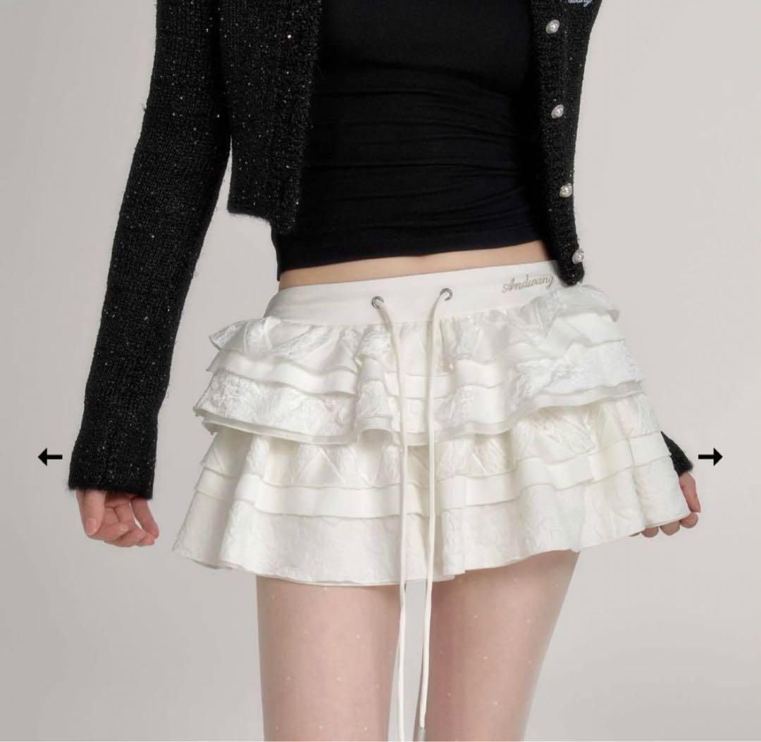 andwang ♡ Frill lace docking skirt