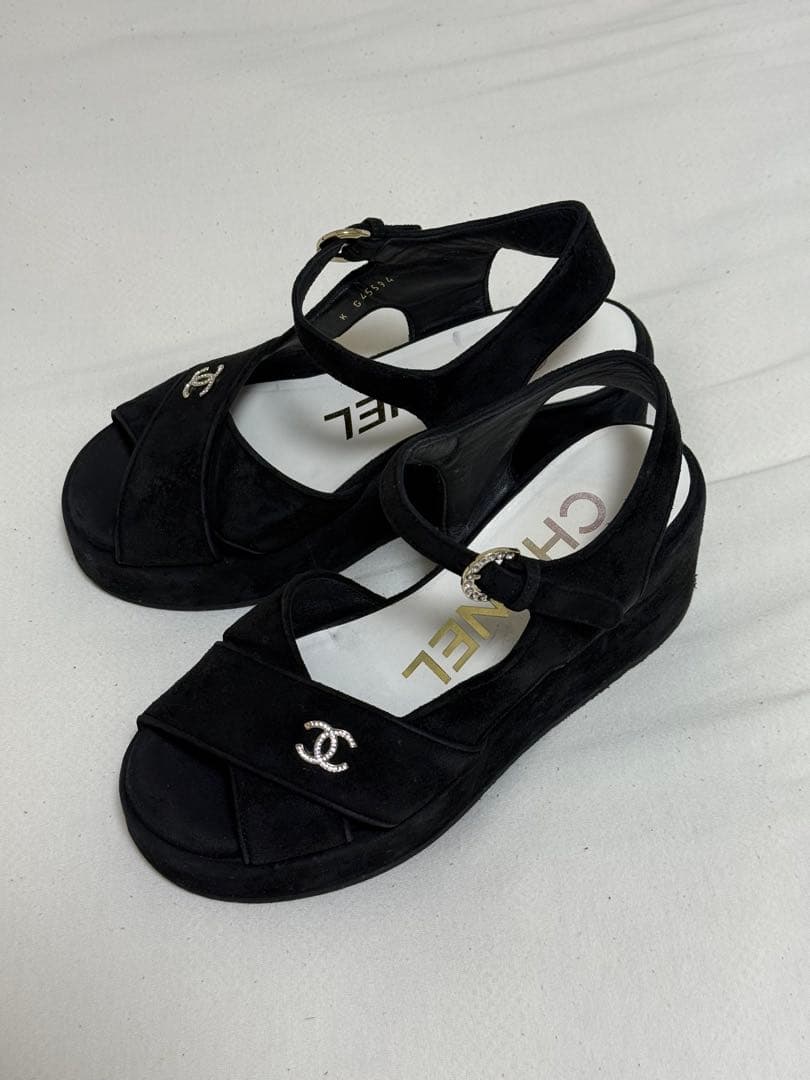シャネル CHANEL ココマーク サンダル ウェッジソール 36C 23.5