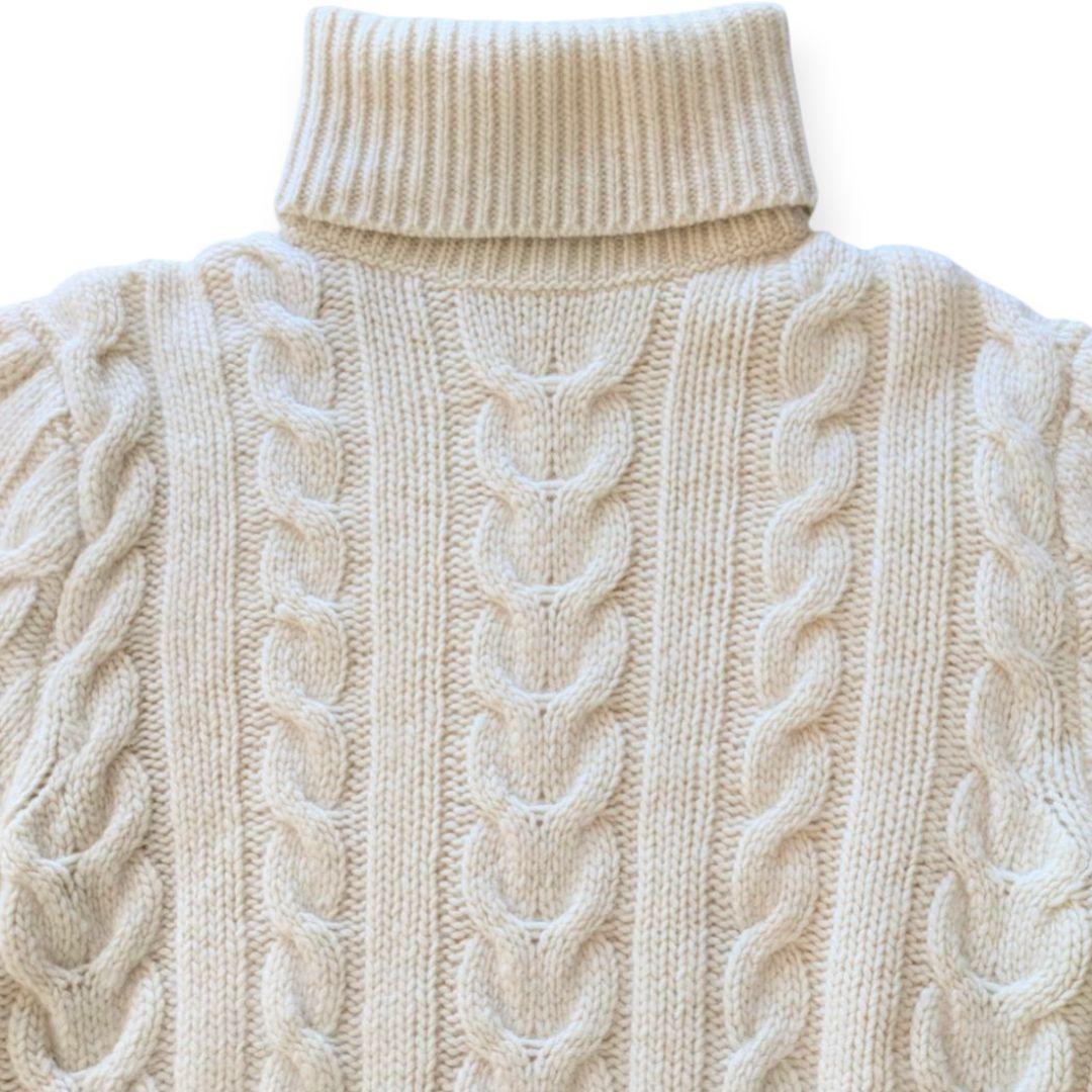 RALPH LAUREN PURPLE LABEL 白カシミヤタートルセーター