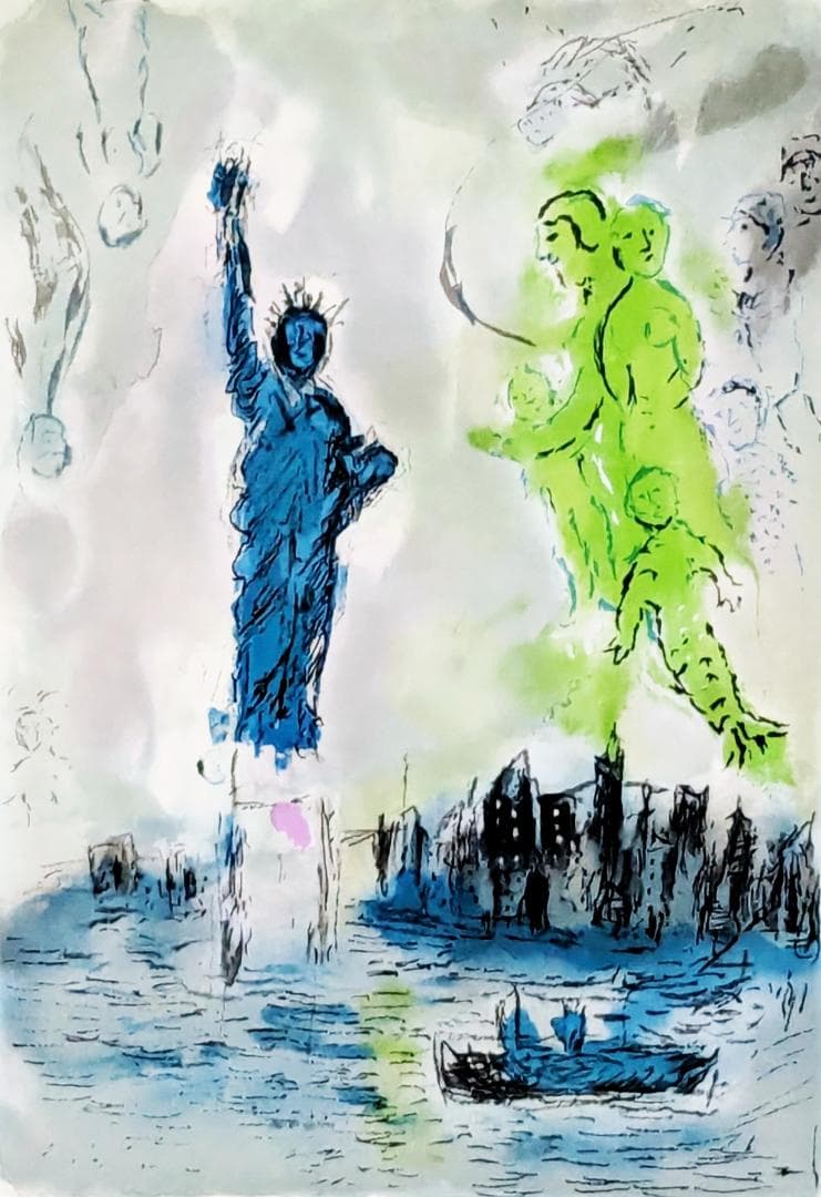 シャガール リトグラフ『自由の女神』ニューヨーク アートエキスポ 大型ポスター